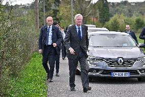 PM Barnier Visits The Rhone After The Storms