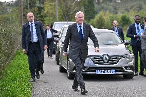 PM Barnier Visits The Rhone After The Storms