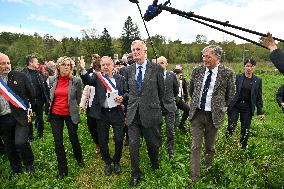 PM Barnier Visits The Rhone After The Storms