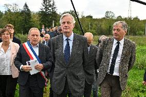 PM Barnier Visits The Rhone After The Storms