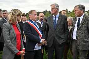 PM Barnier Visits The Rhone After The Storms