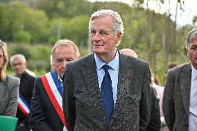 PM Barnier Visits The Rhone After The Storms