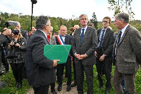 PM Barnier Visits The Rhone After The Storms