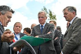 PM Barnier Visits The Rhone After The Storms