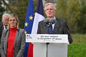 PM Barnier Visits The Rhone After The Storms