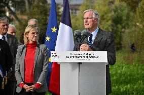 PM Barnier Visits The Rhone After The Storms