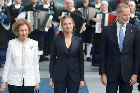 Spanish Royals Arriving At Princess of Asturias Awards - Spain