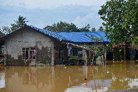 Residents Are Scattered After Tropical Typhoon Kristine Hits The Calabarzon Region.