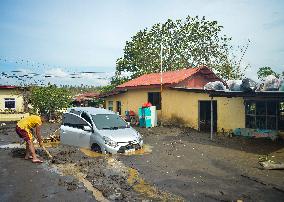 Residents Are Scattered After Tropical Typhoon Kristine Hits The Calabarzon Region.