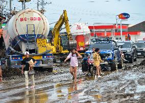 Residents Are Scattered After Tropical Typhoon Kristine Hits The Calabarzon Region.