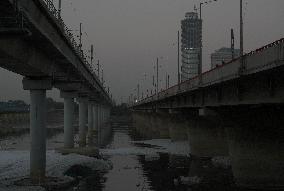 Toxic Foam Covers India's Yamuna River