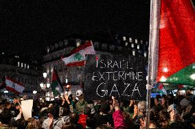 Rally In Support Of Palestine And Lebanon In Paris