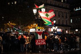 Rally In Support Of Palestine And Lebanon In Paris