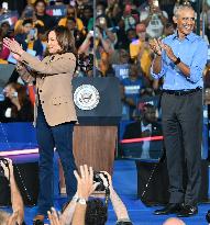 Get-Out-The-Vote Rally In Support Of Kamala Harris With Barack Obama In Clarkston Georgia