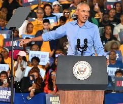 Get-Out-The-Vote Rally In Support Of Kamala Harris With Barack Obama In Clarkston Georgia