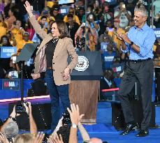 Get-Out-The-Vote Rally In Support Of Kamala Harris With Barack Obama In Clarkston Georgia