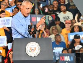 Get-Out-The-Vote Rally In Support Of Kamala Harris With Barack Obama In Clarkston Georgia