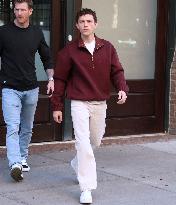 Tom Holland Leaves His Hotel - NYC