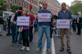 Palestinian Solidarity Rally Near US Embassy - Rome