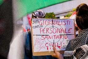 Palestinian Solidarity Rally Near US Embassy - Rome