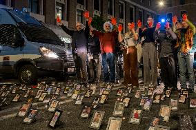 Palestinian Solidarity Rally Near US Embassy - Rome