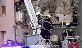 Building collapses after explosion in Santander - Spain