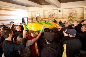 Funeral Of Journalist Ghassan Najjar Killed In Israeli Airstrike - Beirut