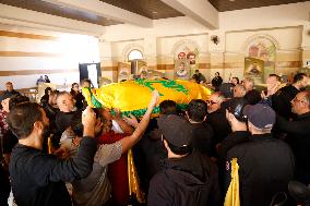 Funeral Of Journalist Ghassan Najjar Killed In Israeli Airstrike - Beirut