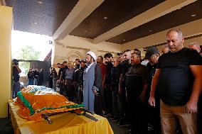 Funeral Of Journalist Ghassan Najjar Killed In Israeli Airstrike - Beirut