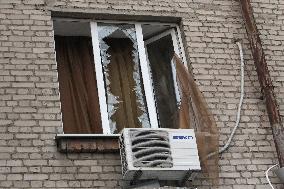 Consequences of Russian attack in central Dnipro