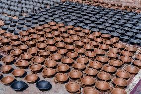 Clay Pottery In Bhaktapur, Nepal.