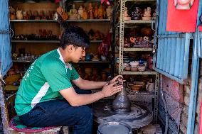 Clay Pottery In Bhaktapur, Nepal.