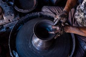 Clay Pottery In Bhaktapur, Nepal.