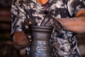 Clay Pottery In Bhaktapur, Nepal.