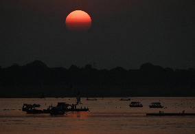 The Sunset At Sangam.