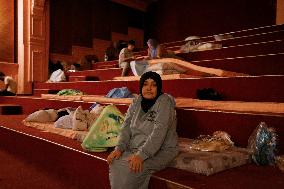 Refugees At The Elysee Theatre In Hamra - Beirut