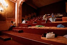 Refugees At The Elysee Theatre In Hamra - Beirut