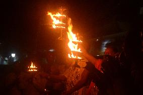 Evening Prayers On The River Bank Of Mahananda