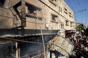 Israeli Airstrike Destroyed Building Of The Maghazi Camp  - Gaza