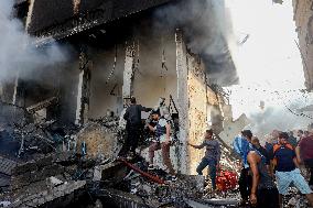 Israeli Airstrike Destroyed Building Of The Maghazi Camp  - Gaza