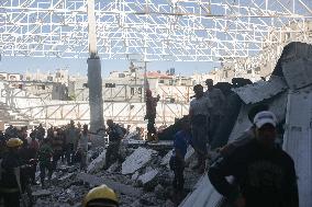 Israeli Airstrike Destroyed Building Of The Maghazi Camp  - Gaza