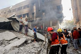 Israeli Airstrike Destroyed Building Of The Maghazi Camp  - Gaza