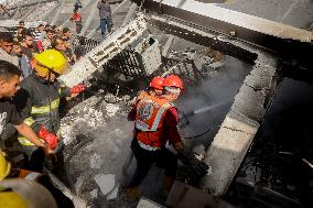 Israeli Airstrike Destroyed Building Of The Maghazi Camp  - Gaza