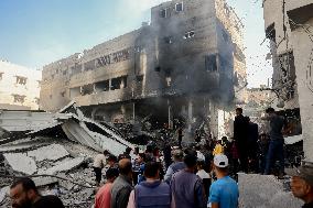 Israeli Airstrike Destroyed Building Of The Maghazi Camp  - Gaza