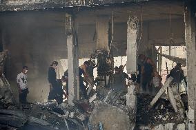 Israeli Airstrike Destroyed Building Of The Maghazi Camp  - Gaza