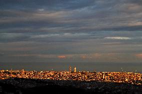 View of the Sagrada Familia in the evening light