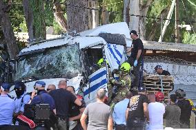 Truck Crashes Into Bus Station In Tel Aviv