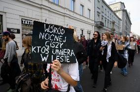 Rally In Support Of Right To Asylum In Poland.