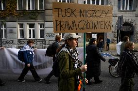 Rally In Support Of Right To Asylum In Poland.