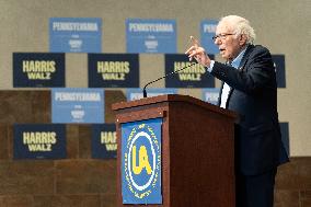 Central PA Labor Rally For Harris-Walz With Senator Bernie Sanders